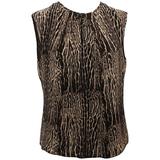 Top con stampa animalier in seta grigia e nera di Giambattista Valli - 44