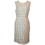 Lela Rose Elfenbeinfarbenes ärmelloses Patchwork-Kleid aus einer Baumwollmischung - 8
