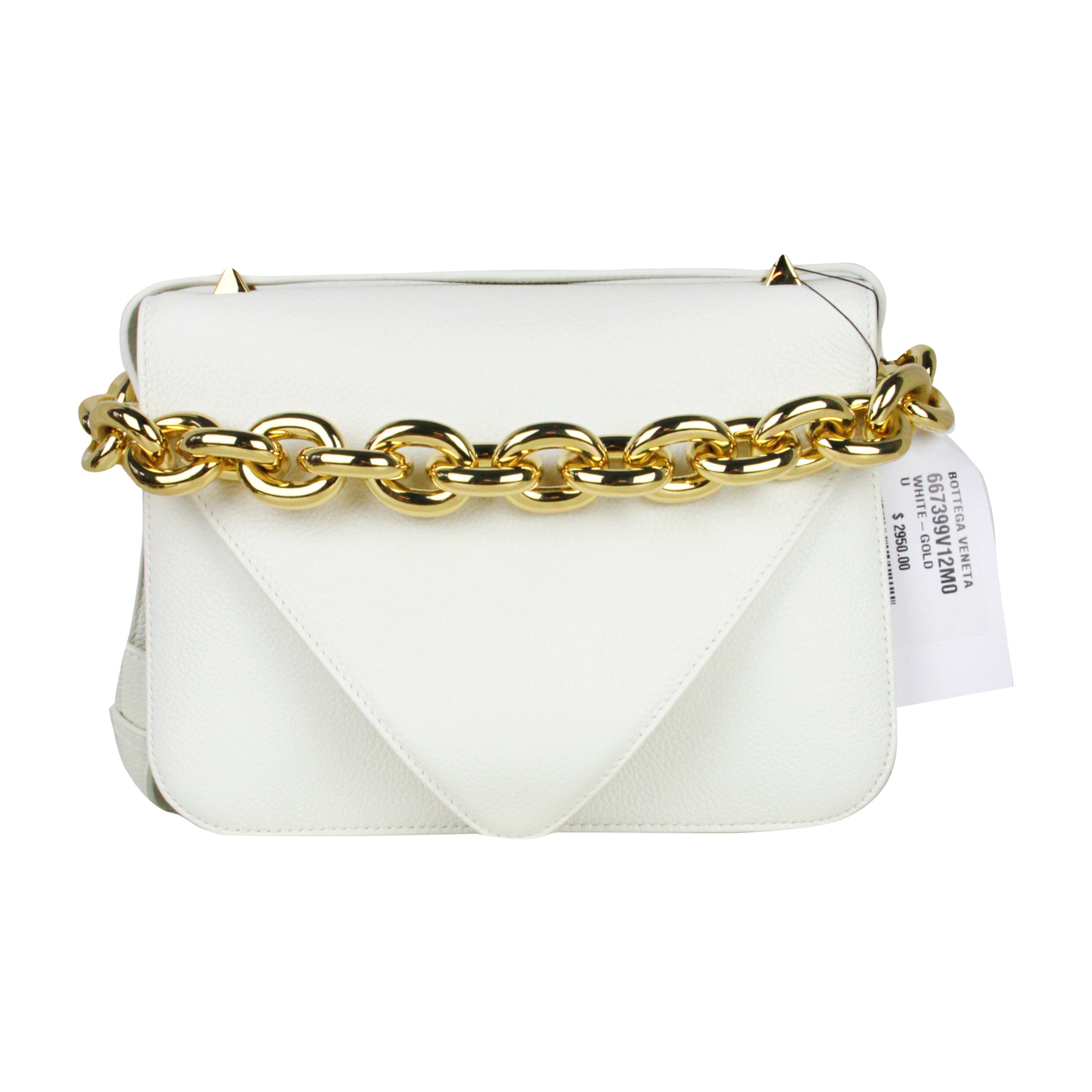 Bottega Veneta White Calfskin Mount Envelope Bag rt. $3, 900