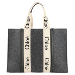 Chloe Woody Tote Recycled Felt with Leather and Canvas Large