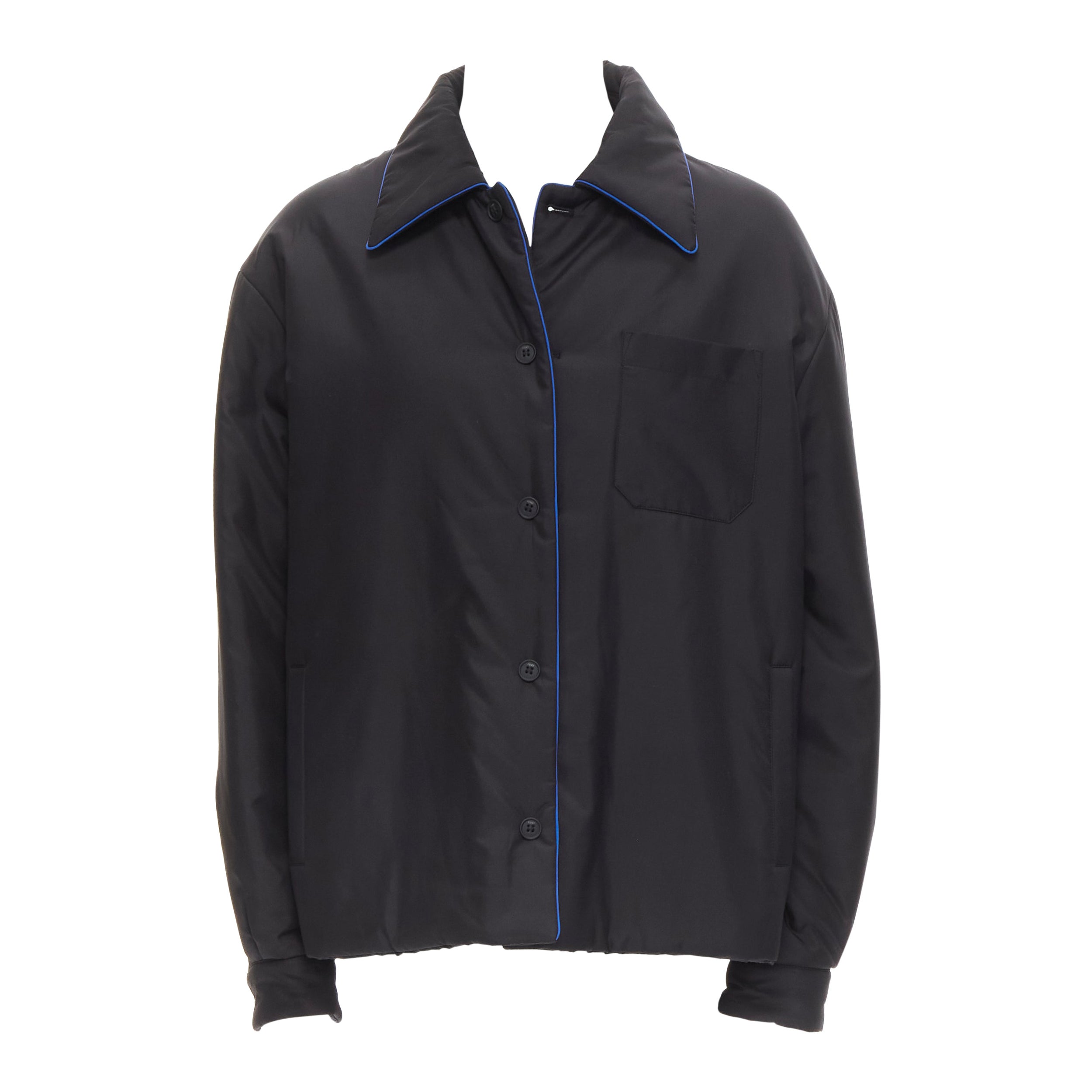 new FENDI 2021 Reversible 100% silk black white logo padded jacket IT48 M For Sale