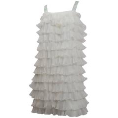 Vintage 60s Tiered Ruffle Shift Dress
