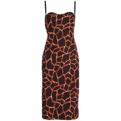 Dolce & Gabbana Bustier-Kleid mit Giraffen-Print