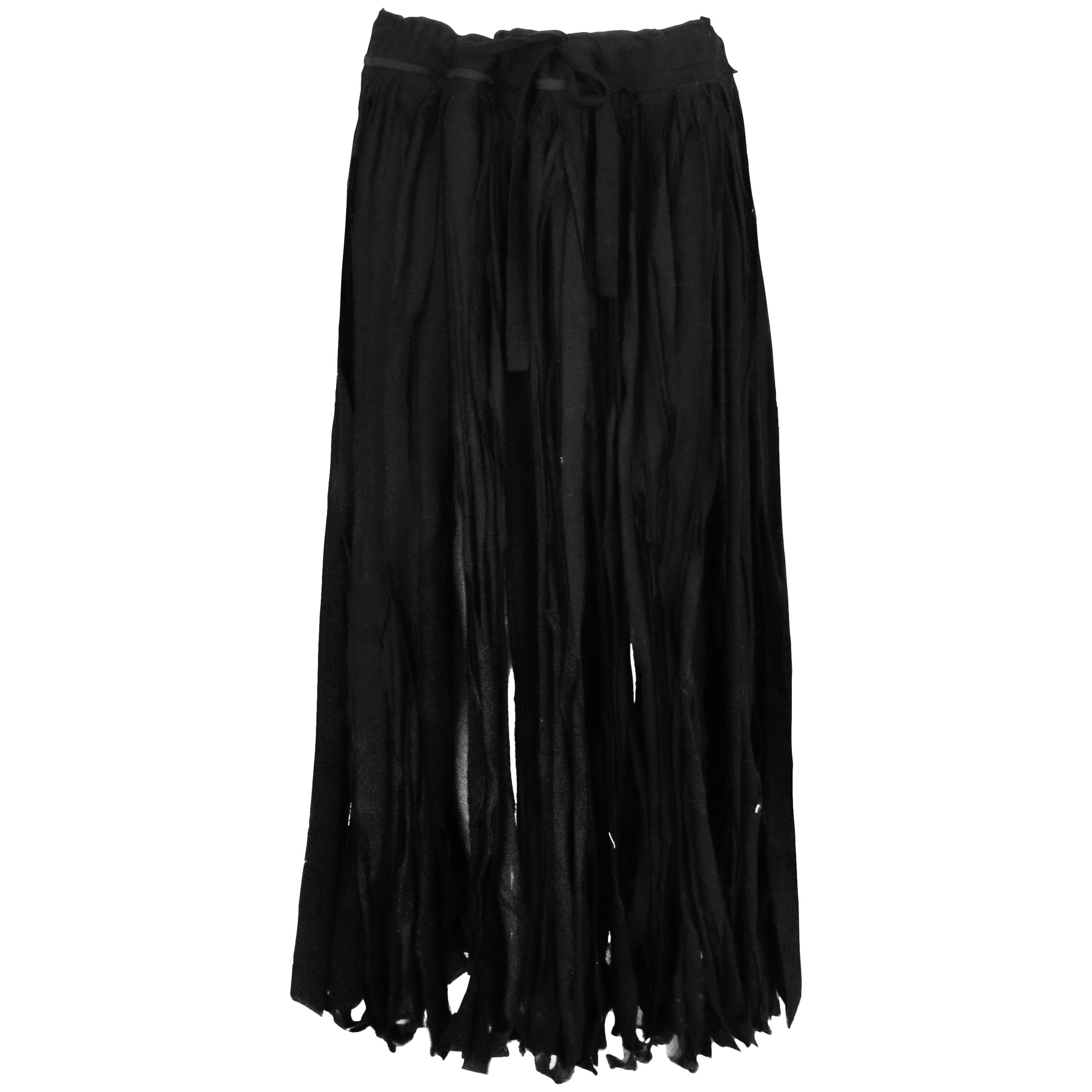 Yohji Yamamoto Black 100% Cotton Carwash Skirt  For Sale