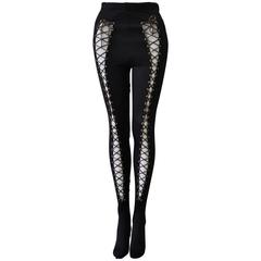 Vintage Atelier Versace Bondage Lace-Up Leggings