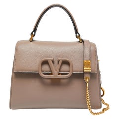 Valentino Brown Leather VSling Top Handle Bag