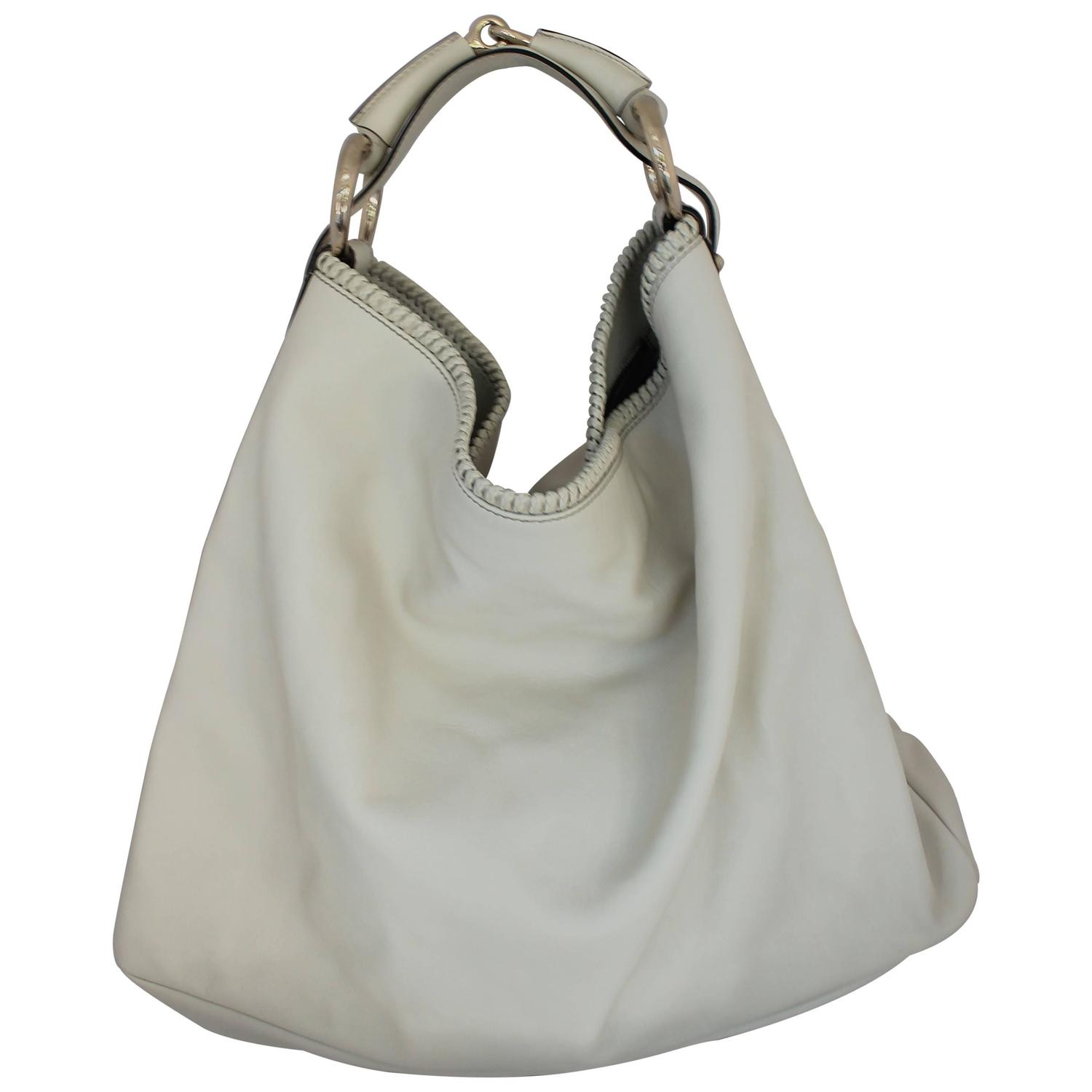 Gucci Bone Large Horsebit Hobo Handbag - GHW For Sale at 1stdibs