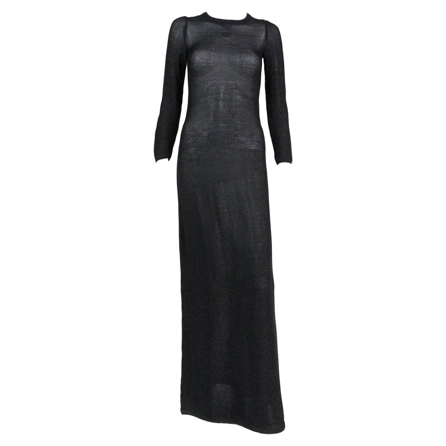 Courrèges Black Wool and Chiffon Sequin Zip Mod Mini Dress at 1stDibs