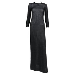 Courreges Schwarzes langes Lurex-Maxikleid aus den 1970er Jahren