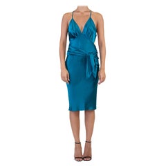 MORPHEW COLLECTION Lyons Blue Silk Charmeuse Sagittarius Dress