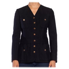 1980S Black Wool Blend YSL Attributed Jacket