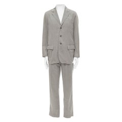 PRADA grey lightweight cotton casual blazer straight leg suit IT50 L