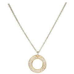 Ippolita Stardust 18k Gold Open Circle Pendant with Pave Diamonds