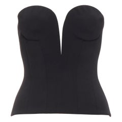 Versace, bustier corset cœur noir, défilé 2020, taille IT 38 S, neuf