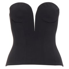 Versace, bustier corset noir en forme de cœur, défilé 2020, taille IT 42 M, neuf