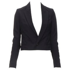 UNDERCOVER 2006 "T" black wool angular collar cropped blazer jacket JP1 S