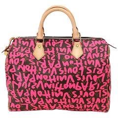 Louis Vuitton by Marc Jacobs Pink Speedy 30 Graffiti Bag