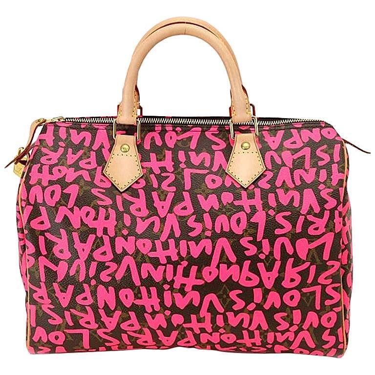 Louis Vuitton Speedy 30 Graffiti Pink Stephen Sprouse For Sale at 1stdibs