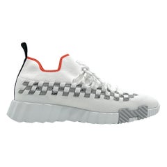 Hermès Flex Sneaker In Blanc & Gris (White & Grey)  Size 38