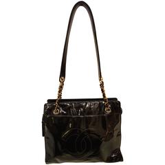 Chanel Black Varnish Leather bag 12