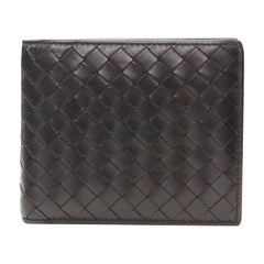 BOTTEGA VENETA Intrecciato weave black 8-card bifold wallet
