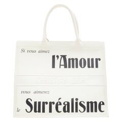 CHRISTIAN DIOR L'amour Surrealisme white calfskin leather Large Book tote bag