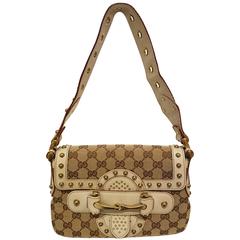 Gucci Monogram with Studs Shoulder Bag