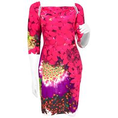 Brand New Roberto Cavalli Wild Berry Print Dress 46 11