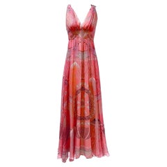 Dior Empire-Kleid mit Schnörkeldruck