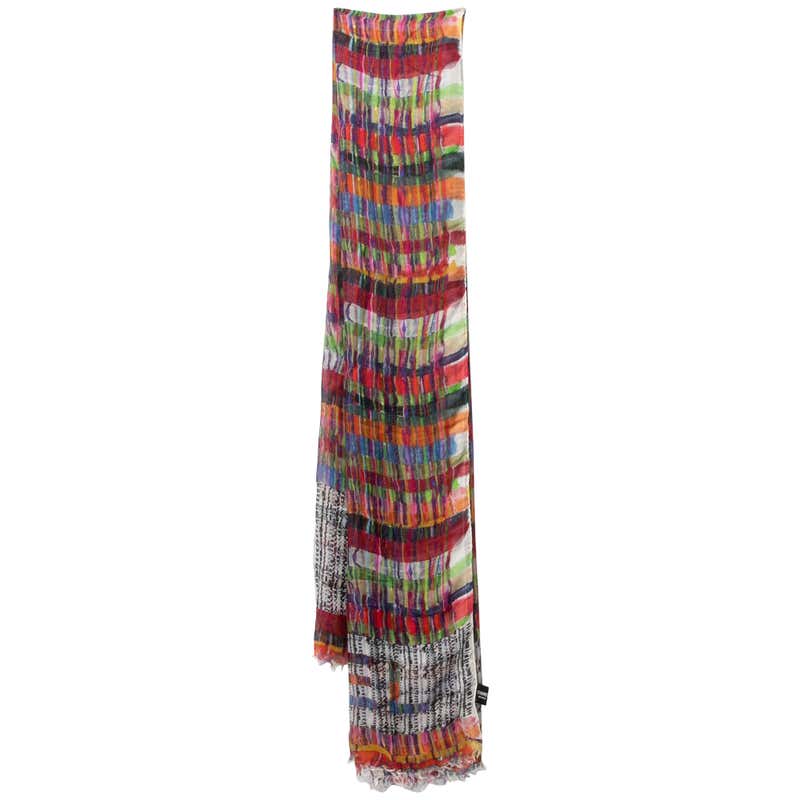 Chanel Brown Orylag Striped Rabbit Fur Scarf For Sale at 1stDibs