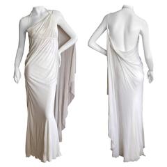 Versace Vintage White One Shoulder Godess Gown