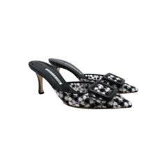 Black & white lace Maysale 70 heeled pumps