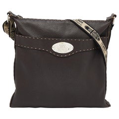 Fendi Dark Brown Selleria Leather Messenger Bag
