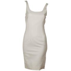 White Versace Cotton Sheath Dress