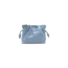 Cornflower blue leather Flamenco clutch bag