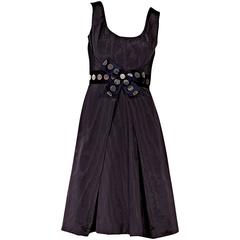 Purple Carolina Herrera Silk A-Line Dress
