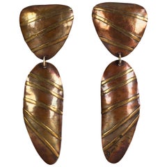 Vintage JANE BOHAN 14K Gold Filled Nautical Shell Dangling Earrings