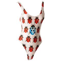 Vintage Gianni Versace 1995 Ladybug Print Swimsuit