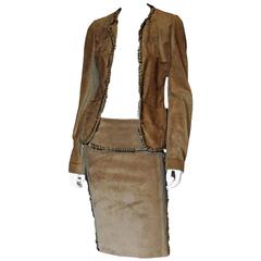 That Amazing Tom Ford YSL Rive Gauche 2002 Suede Safari Runway Jacket & Skirt! 11