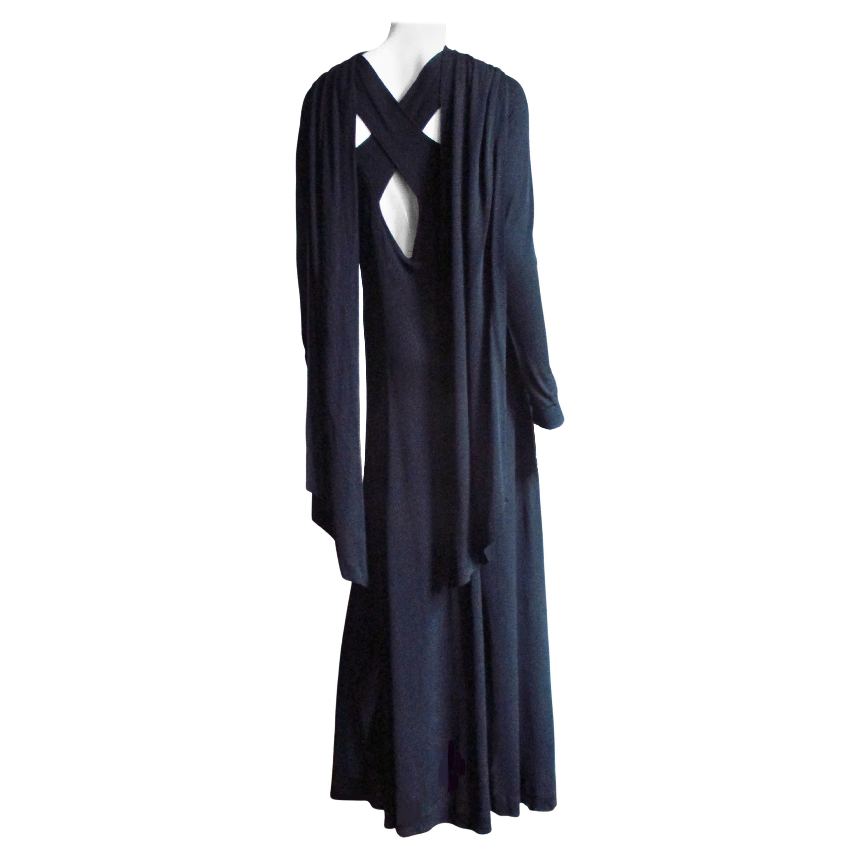 Jean Muir Cut out Maxi Dress 1970s For Sale