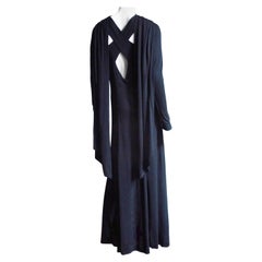Robe longue à découpes Jean Muir des années 1970