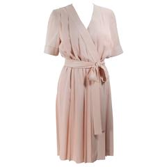 GIVENCHY COUTURE Cream Ivory Silk Wrap Dress Size 2 7