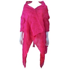 Custom Magenta Fuchsia Reversible Abstract Draped Jacket Size 4 6