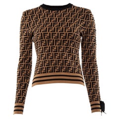 Pre-Loved Fendi Women's FF Monogram Knitted Sweater