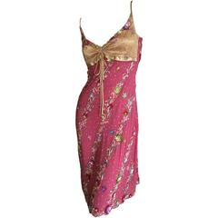 John Galliano Mini Dress with Floral Sequin Details New