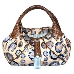 FENDI Spy Bag Rare Piece Floral Coated with Leather Trimmings - Dress available