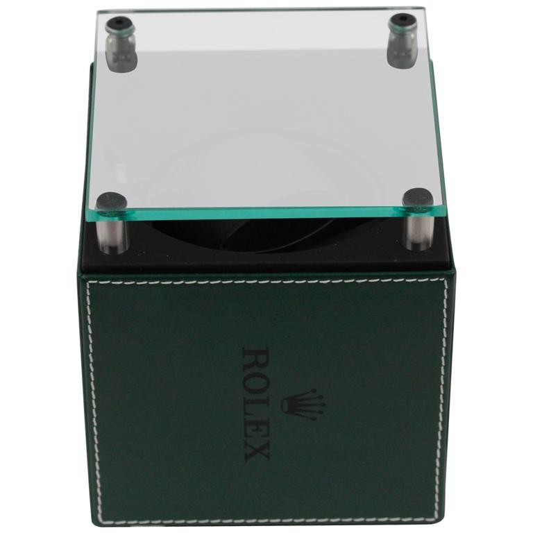 ROLEX Green Leather WATCH WINDER Made CASE w/ at 1stDibs