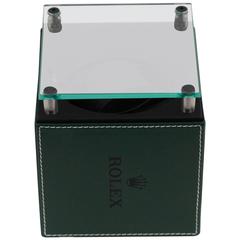 ROLEX Green Leather WATCH WINDER Swiss Made CASE w/ BOX Rare