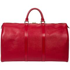 Keepall 50 Red Epi Leather