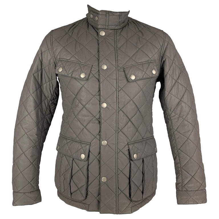 BARBOUR International Suit Size M Gray Quilted Polyester Jacket For ...